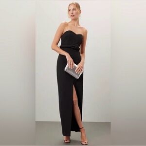 Badgley Mischka Black Strapless Gown